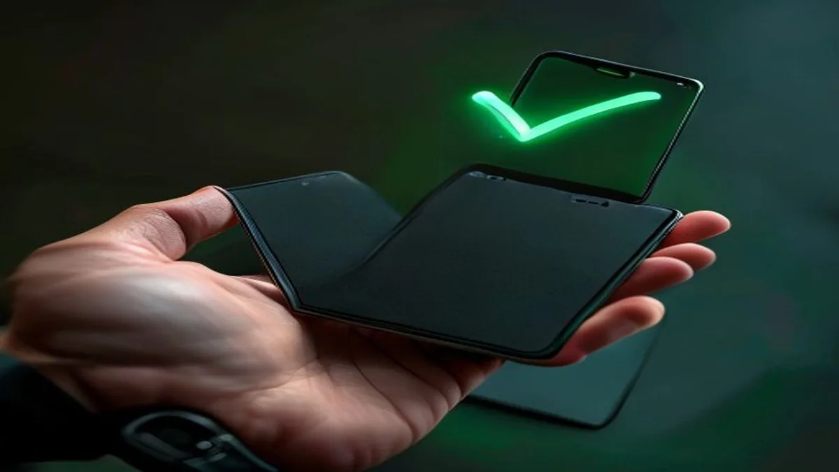 Drivers license held next to a smartphone camera frame for KYC verification scan.